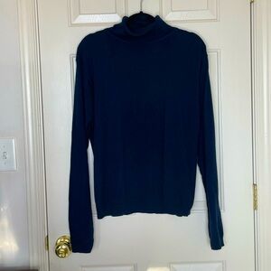 Vintage 90s Pendleton 100% Virgin Merino Wool Navy blue Turtleneck Sweater | S